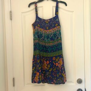 NATURAL LIFE Floral Mini Dress - Blue and Green